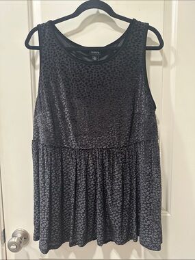 torrid Black Textured Sleeveless Peplum Tank
